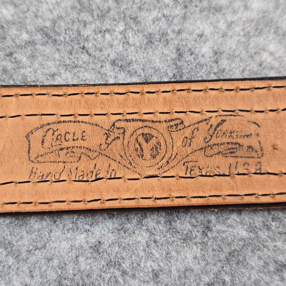 Circle Y Western Belt Mens 32 Leather Multicolor Woven Inlay Silver Accents West - Picture 8 of 15